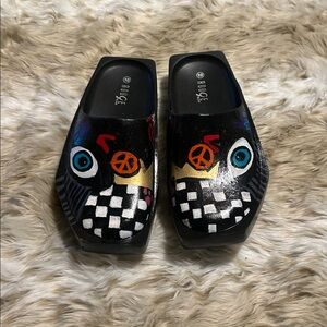 Unique Black Artistic Clogs